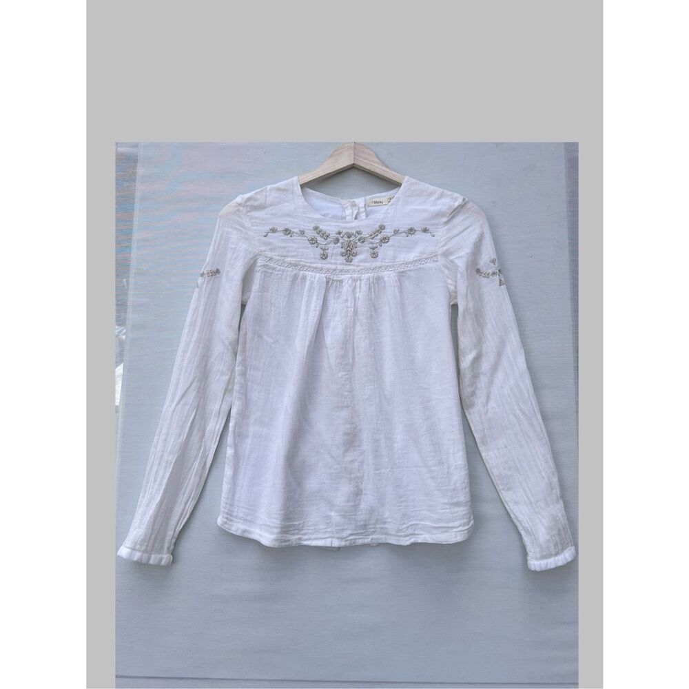 sfera botton back emroidered girl blouse size 13-14